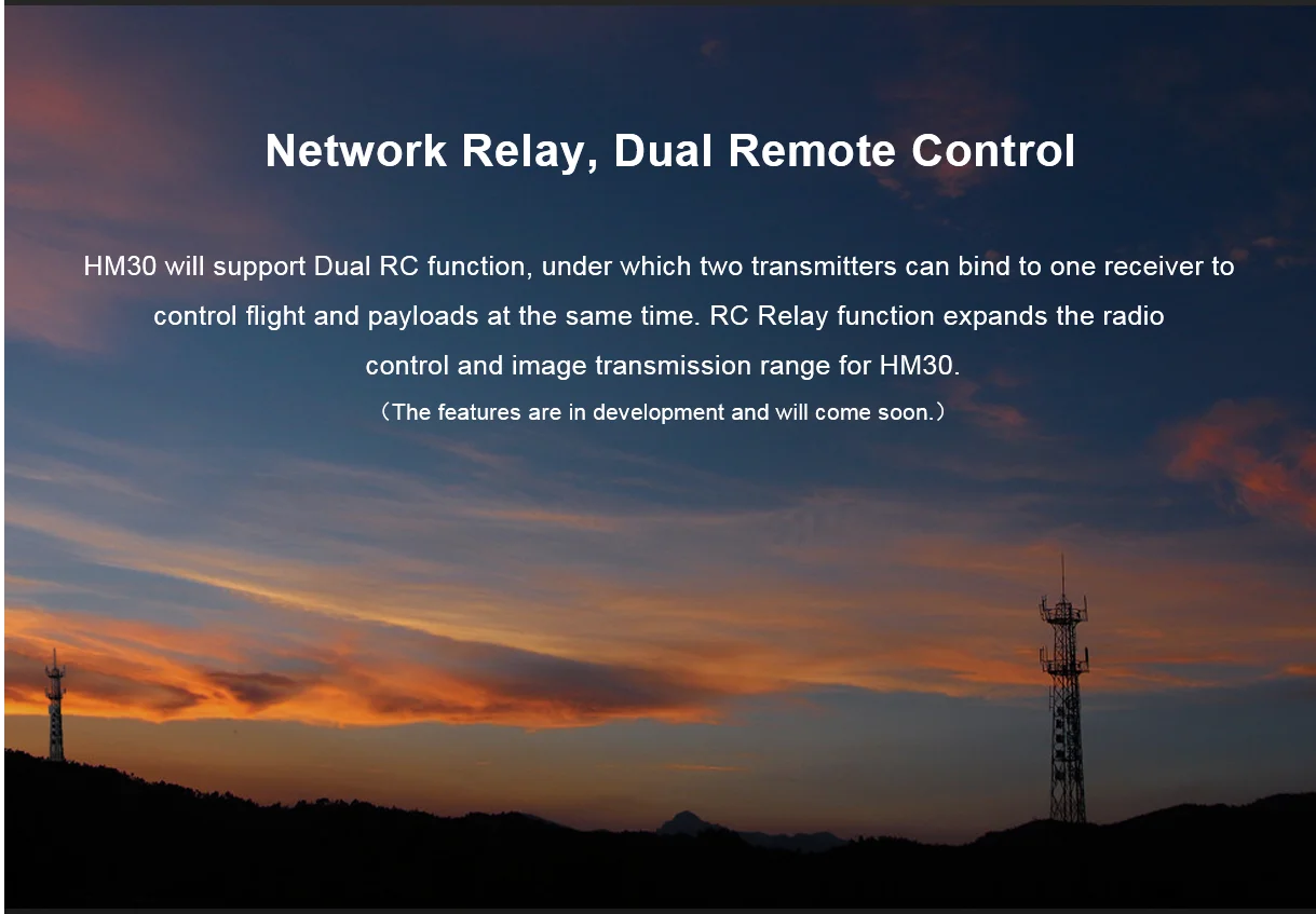SIYI HM30 Full HD Digital Video Link, Network Relay, Dual Remote Control HM3O will support Dual RC function .