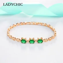 LADYCHIC очаровательный браслет с милым котом для девочек, 3 цвета, Кристальный CZ золотой браслет, модное элегантное ювелирное украшение, подарок другу LB1022