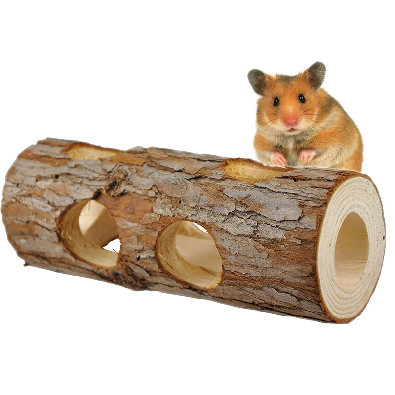 

Wooden Animal Tunnel Exercise Tube Chew Toy For Rabbit Ferret Hamster Guinea Pig Hamster Toy Tunnel Small Pet
