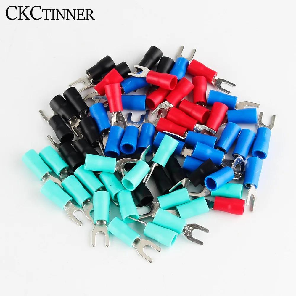 100PCS Red Electrcal Crmp Connectors Fully Nsulated - Mxed Male