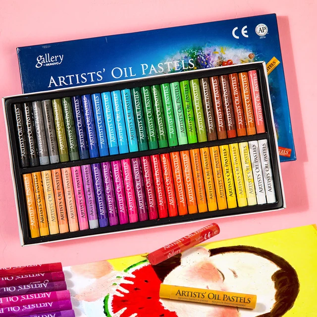 MUNGYO MOPS Oil pastels 12/25/48 Colors Round Shape Oil Pastel for Artist  Student Graffiti Painting Drawing Pen Soft Crayon