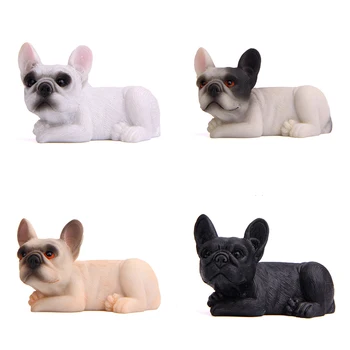 

4pcs/lot 6.2cm France Bulldog Car Ornament Model Resin Kawai Zakka Bulldog Action Figure Model Home
