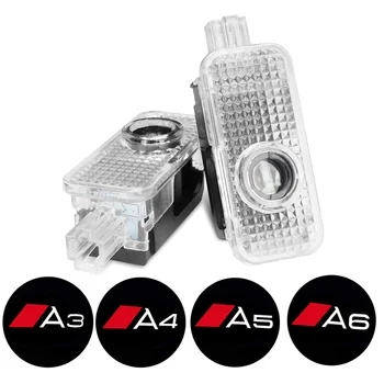 

LDE Car Door Logo Light For Audi A1 A3 A4 A5 A6 A8 Enter Step Emblem Projector Ghost Shadow Badge Light 12V Car Tuning