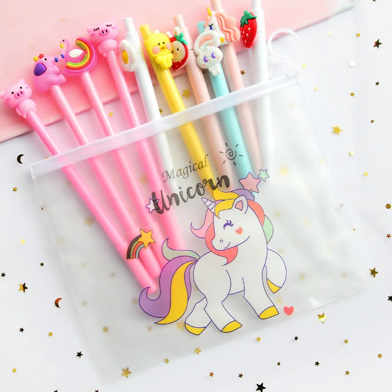 10 шт./упак. творческий Kawaii розовый цветок Пресс гелевая ручка подпись ручка Эсколар. школьные канцелярские товары поощрительный подарок - Цвет: 01 Random design