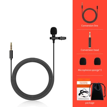 

ERZHEN Omnidirectional Metal Microphone 3.5mm Jack Lavalier Tie Clip Microphone Mini Audio Mic for Computer Laptop Mobile Phone