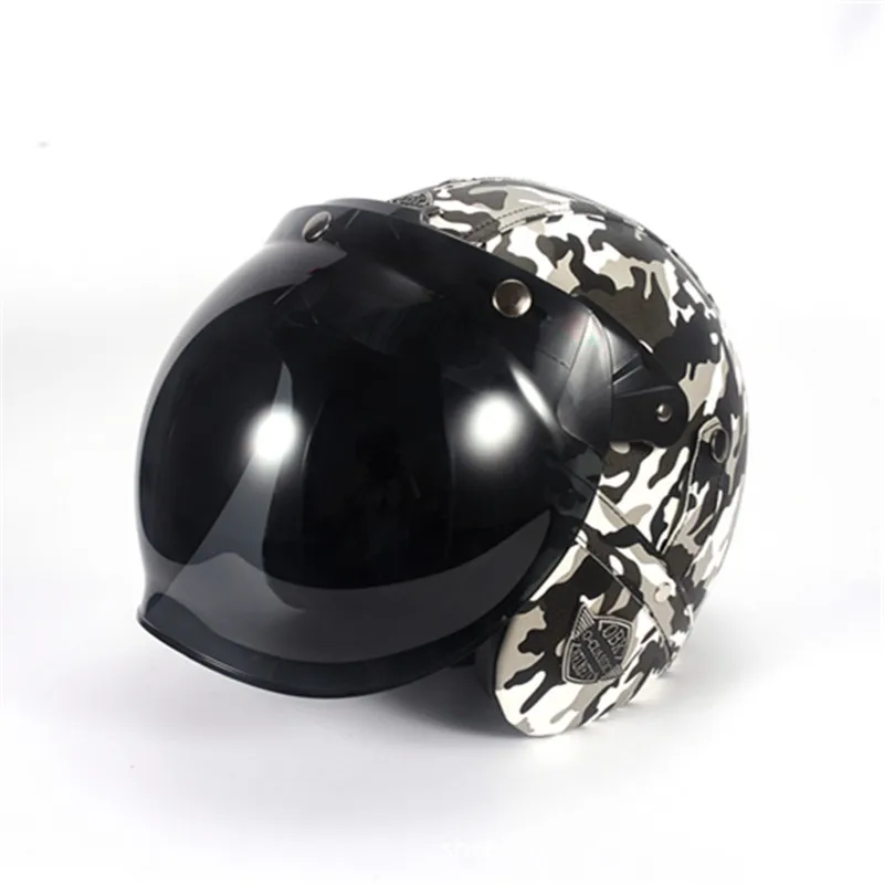 

Handmade Retro Motorcycle Helmet Men And Women Harley Helmet Pedal Cruiser Leather Helmet with Dark Brown pao jing