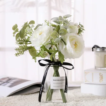 

3pcs Artificial Flower Simulation Floral Decor Home Office Table Centerpiece Wedding Fake Flower Ornament