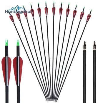 

12/24Pcs Mixed Carbon Arrows 31.5inch With Red TPU Feathers Spine500 For Shooting Exercise Hunting Archery Bow Games