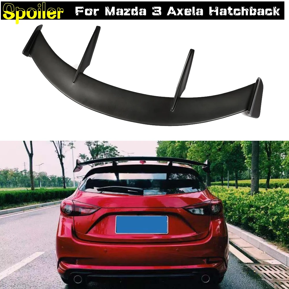 

For Mazda 3 Axela hatchback 2013-2018 FRP Material Unpainted Color Rear Spoiler Wing Trunk Lid Cover Car Styling