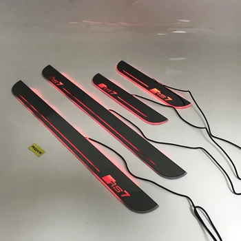 

RQXR led moving door scuff for Audi RS7 dynamic door sill plate flat lining overlay flow/fixed light