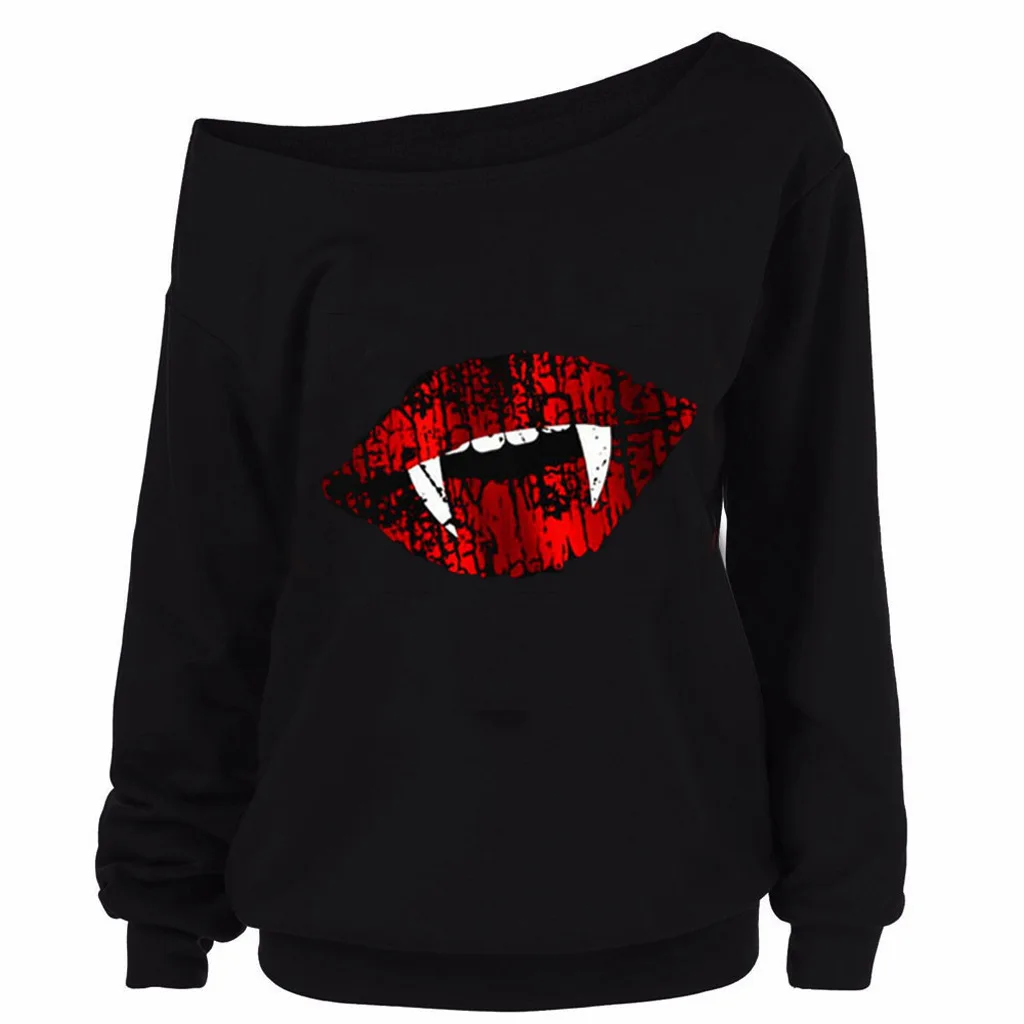 ALALY Autumn and Winter Halloween Clothes For Women long sleeve Tops Women Blouse Fall 2020 Women Clothes day of the dead