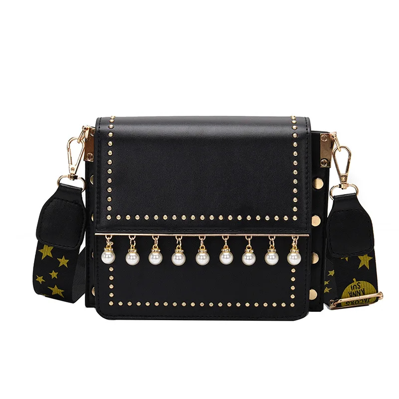 Текстура Новая супер огненная дикая Корейская версия небольшой квадратной сумки роскошная сумка женская сумка на плечо женская сумка - Цвет: black