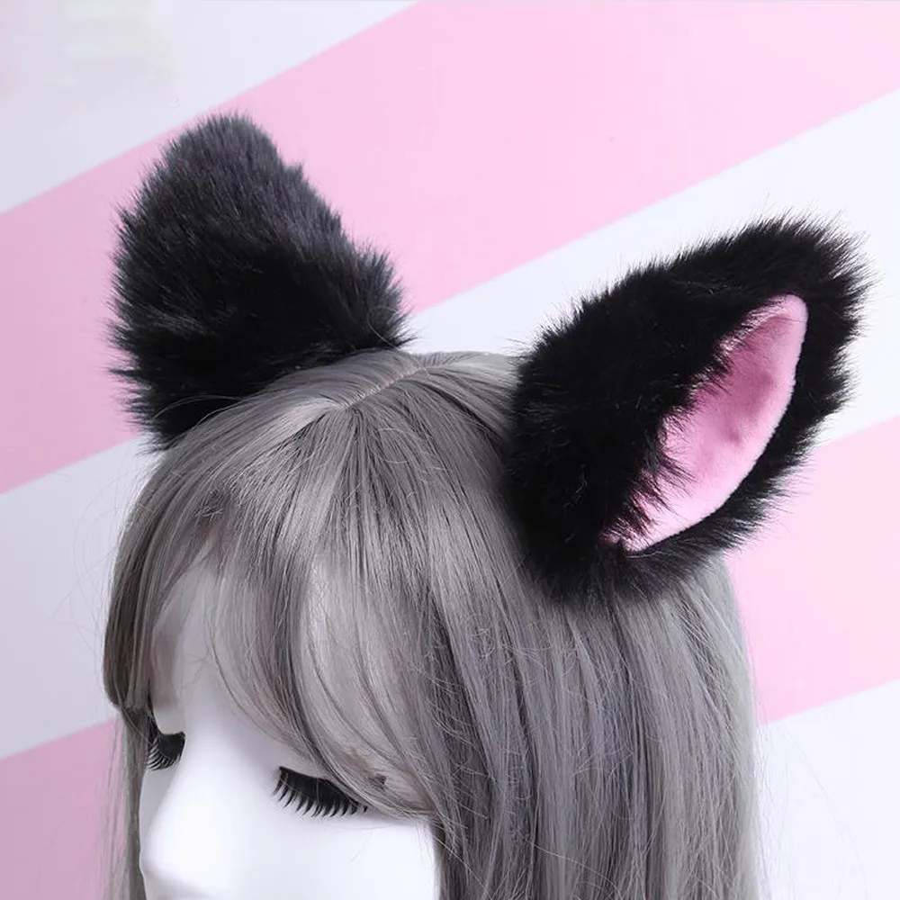 

2Pcs / 1 Pair Lovely Orecchiette Party's Cat Fox Long Fur Ears Anime Neko Costume Hair Clips For Hair Cosplay Hair Accessories
