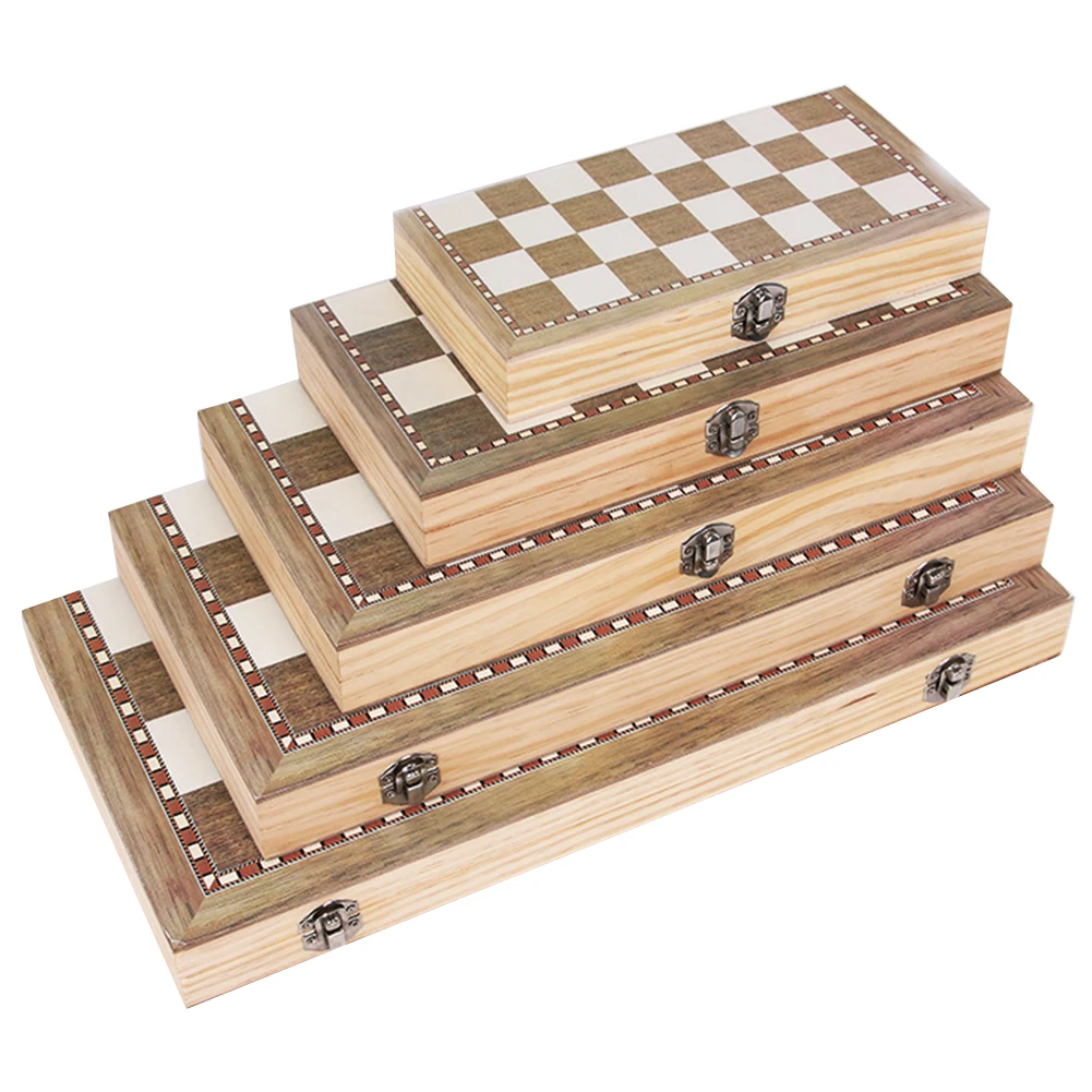 

3 in 1 Foldable Wooden Chess Board Set Travel Games Chess Backgammon Checkers Toy Chessmen Entertainment Game Board Toys Gift