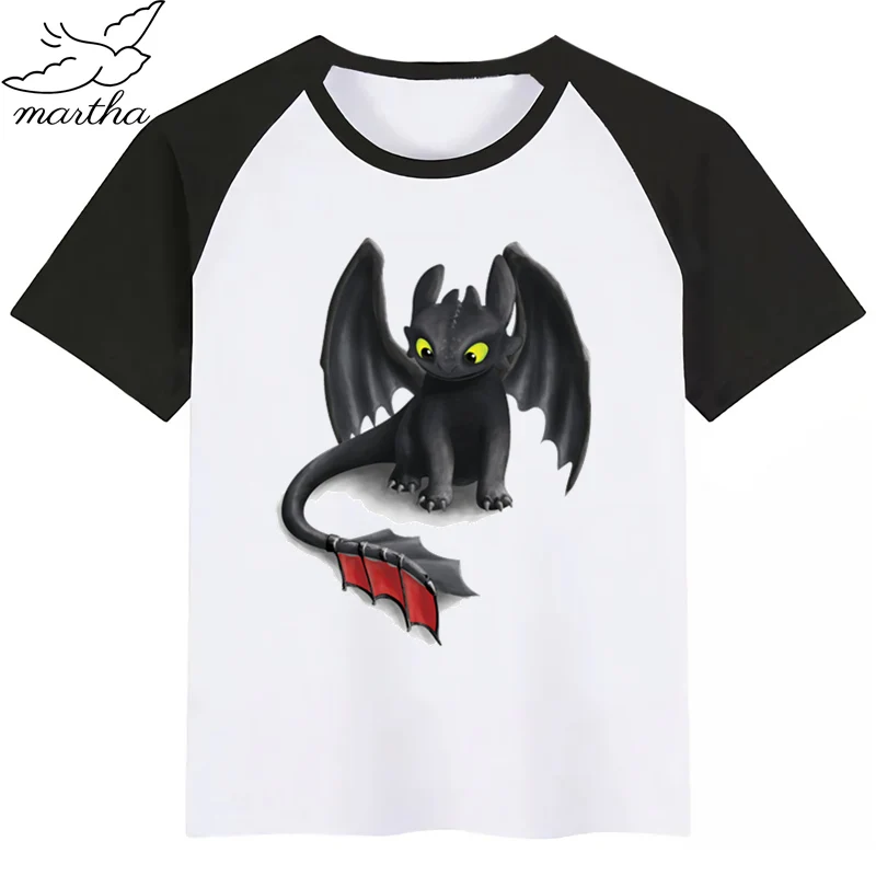 BoysGirls Toothless The Night Fury Cartoon Print T Shirt Kids Funny Clothes Children Summer Short Sleeve Baby T-shirt | Детская одежда