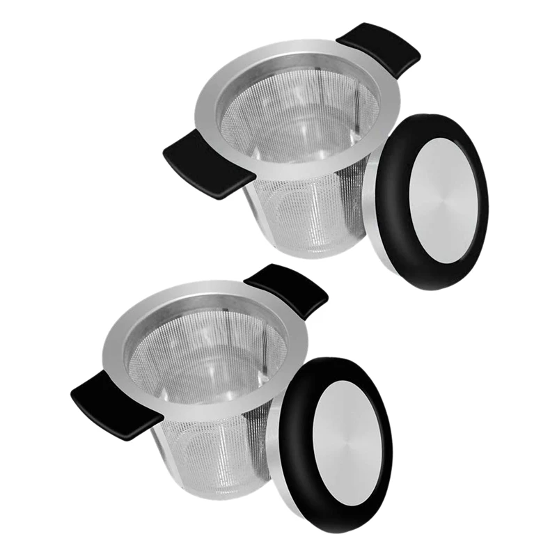 

Promotion! Stainless Steel Tea Infuser Tea Strainer with Anti Slip Handles Large Capacity Loose Leaf Tea Mesh Strainer with Lid