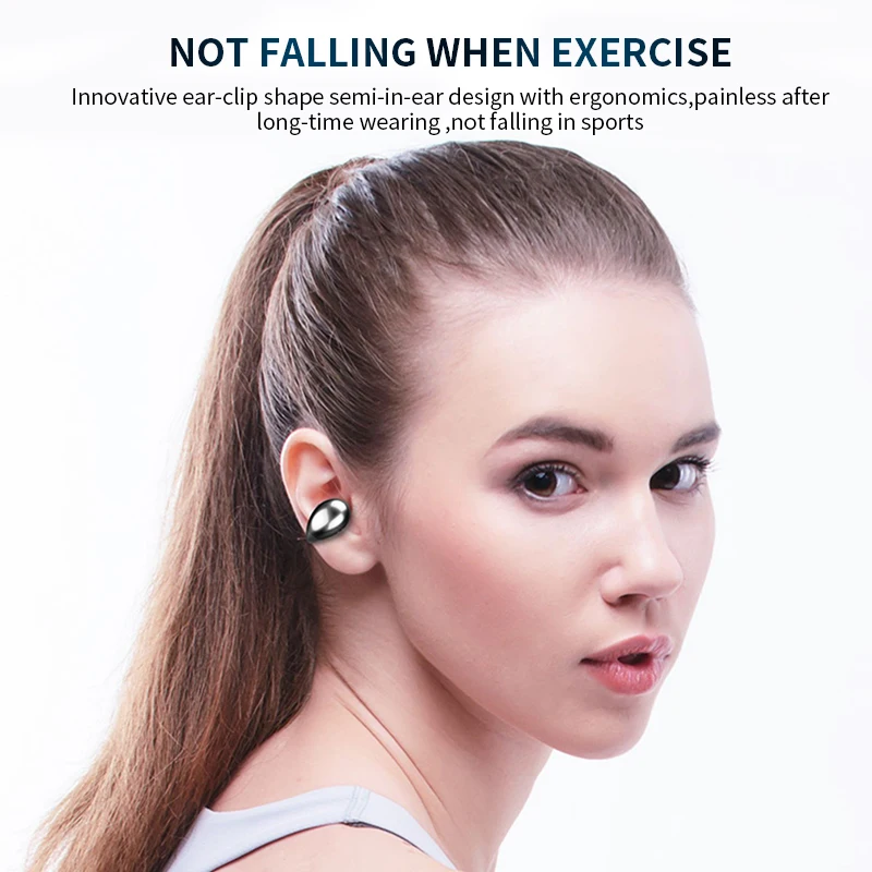 Generic S19 Bone Conduction Bluetooth Earphone Wearing Earbuds In