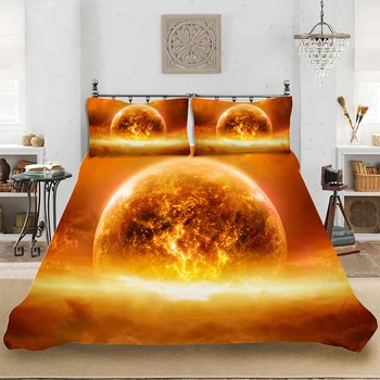 

Bedding set Bedclothes Include Duvet Cover Pillowcase Print Home Textile Bed Linens 3D Print Earth Comfoter Soft King-Full Size