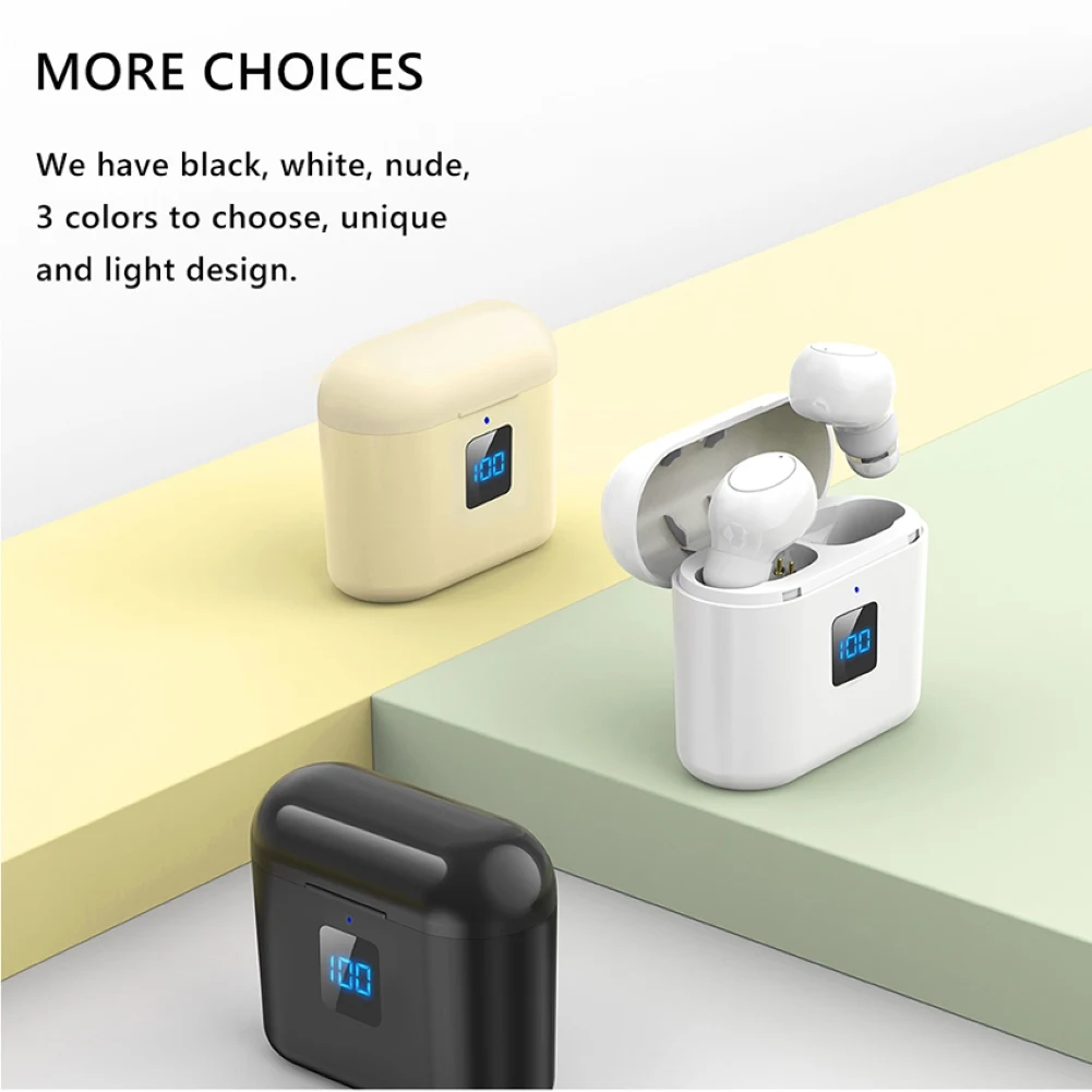 Touch Bluetooth 5 0 Earbuds TWS Smallest Wireless Earphones 8D Stereo Sports Headsets 360mAh Charging Case LED Display