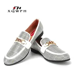 XQWFH Мужская обувь Модная мужская повседневная обувь Лоферы ручной работы удобные дышащие мужские модельные туфли