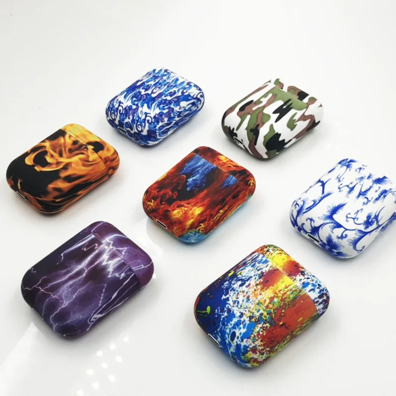 

i9s tws wireless earphone Painted Colorful Pattern sport earbuds Bluetooth headset with charging case for mobile phone