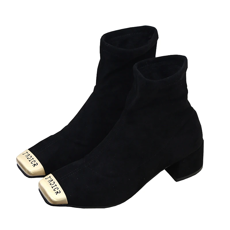 Women Winter Warm Short Boots Classic Chelsea Boots Zipper Ankle Boots Rhinestone Wedding Party Shoes Woman australia sock shoe