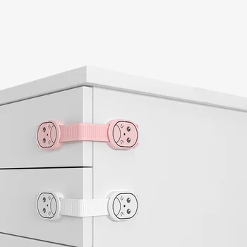 

3pcs Safety Locks Plain Color Household Practical Creative Safety Strap Locks Safety Cabinet Lock Protective Locks for Children