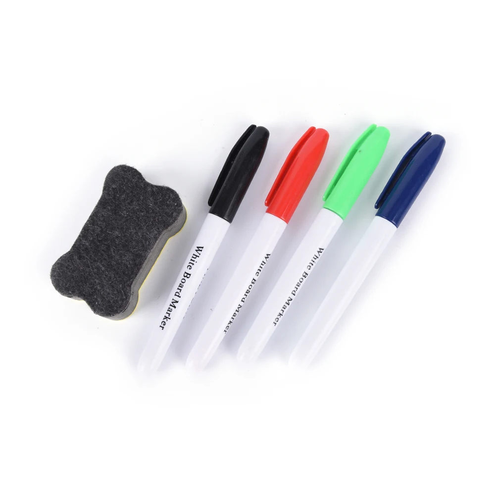 5Pcs/Set White Board Maker Pen Whiteboard Marker Liquid Chalk Erasable Maker Pen Office School Supply with Whiteboard Eraser