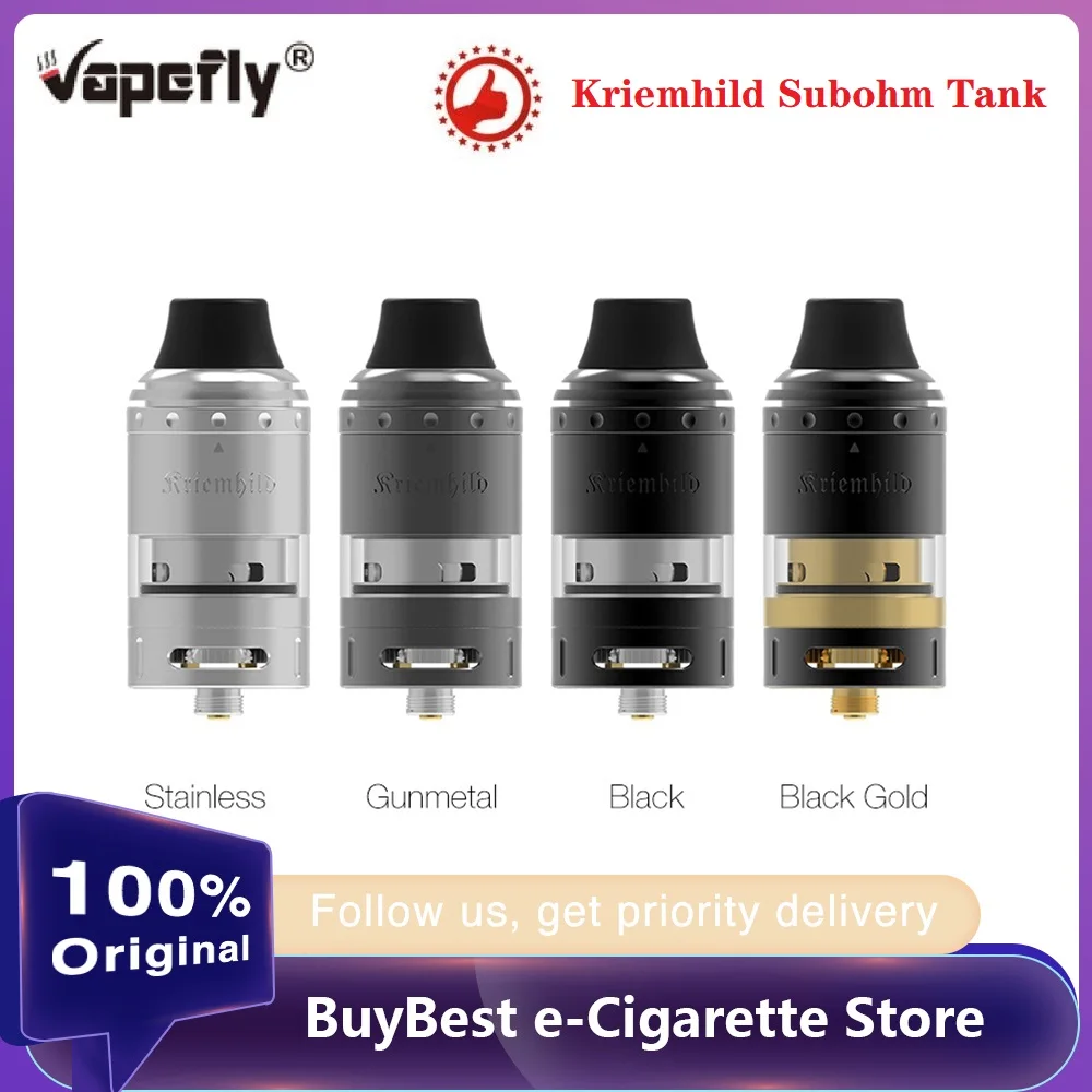 

Original Vapefly Kriemhild Subohm Tank 5ml Capacity with 26mm Diameter & 810 Drip Tip Vape Atomizer vs Vapefly Brunhilde/ zeus X