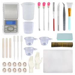 38PCS/Pack DIY Jewelry Making Tool Kits Tweezers Needle Spoon For Silicone Resin Mold Craft Handmade Sponge Polishing Block