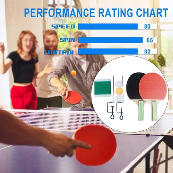 

Beginner 2 Paddles Fitness Entertainment Easy Install Table Tennis Set Professional 3 Balls Net Training Home School Kids Gift