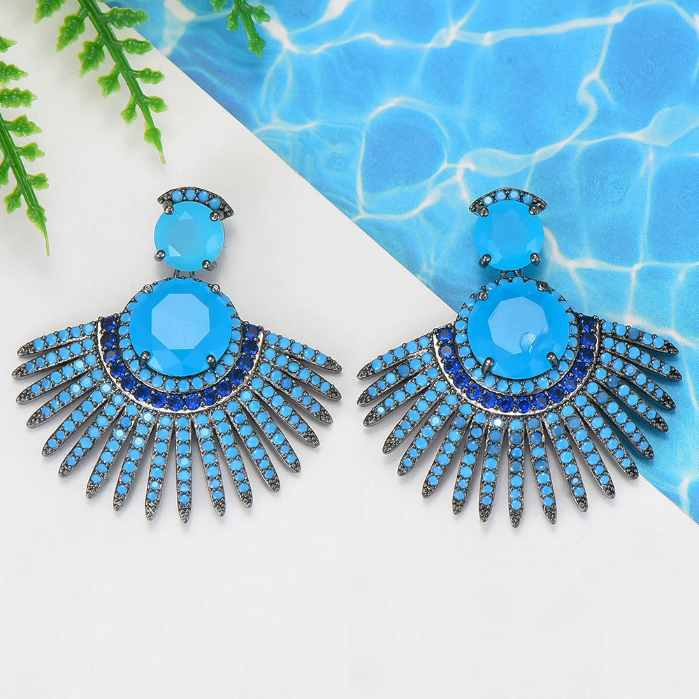

GODKI New Luxury Sectro Charms Dangle Earrings For Women Wedding Cubic Zircon CZ DUBAI Drop Earrings boucle d'oreille femme 2018