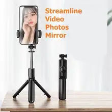 S03 Clip desmontable Bluetooth Selfie Stick Universal Horizontal y Vertical trípode Selfie Stick soporte para teléfono móvil fotografía