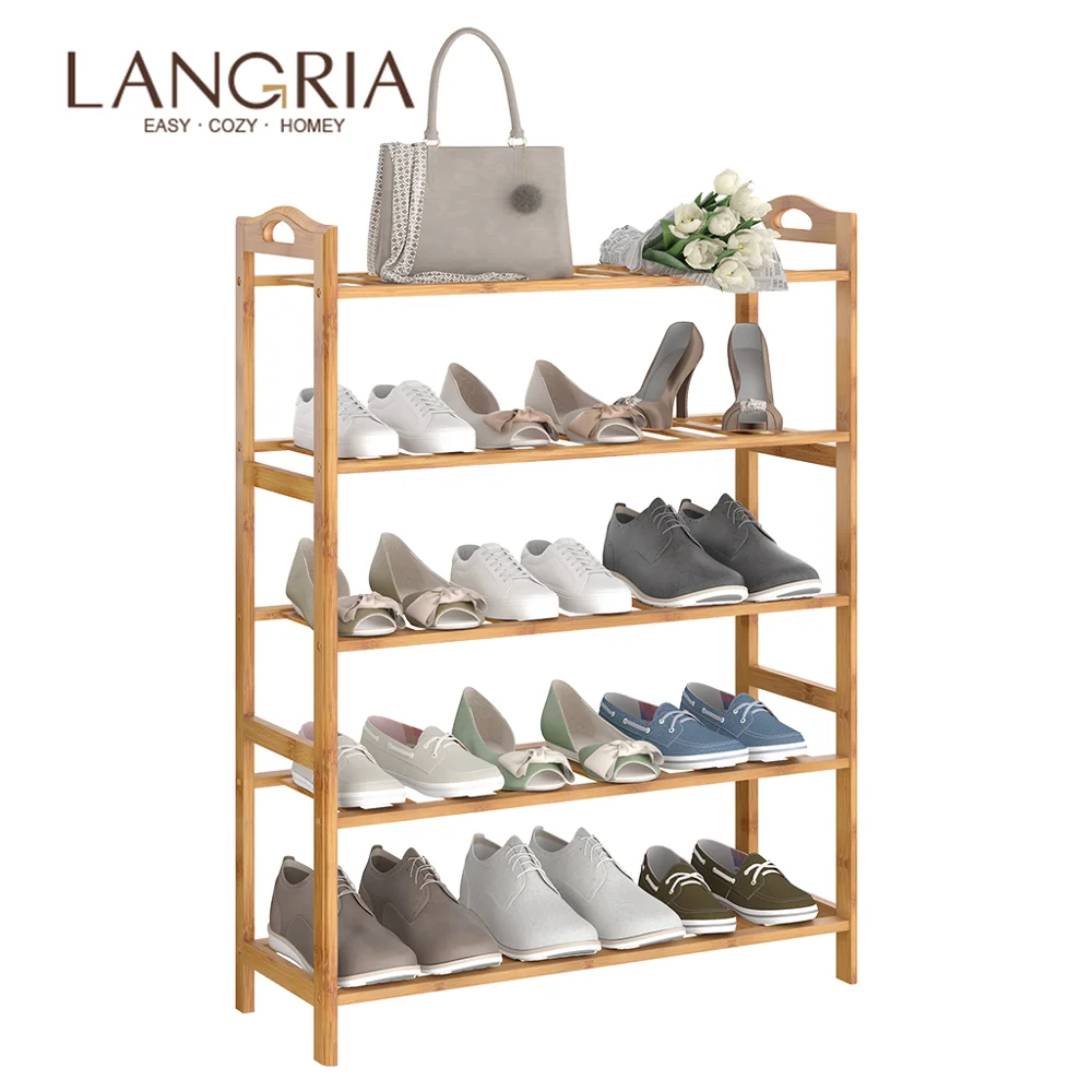 LANGRIA 5 круглый Ланч бокс бамбуковая полка для обуви eco friendly Mutiluse стеллаж хранения