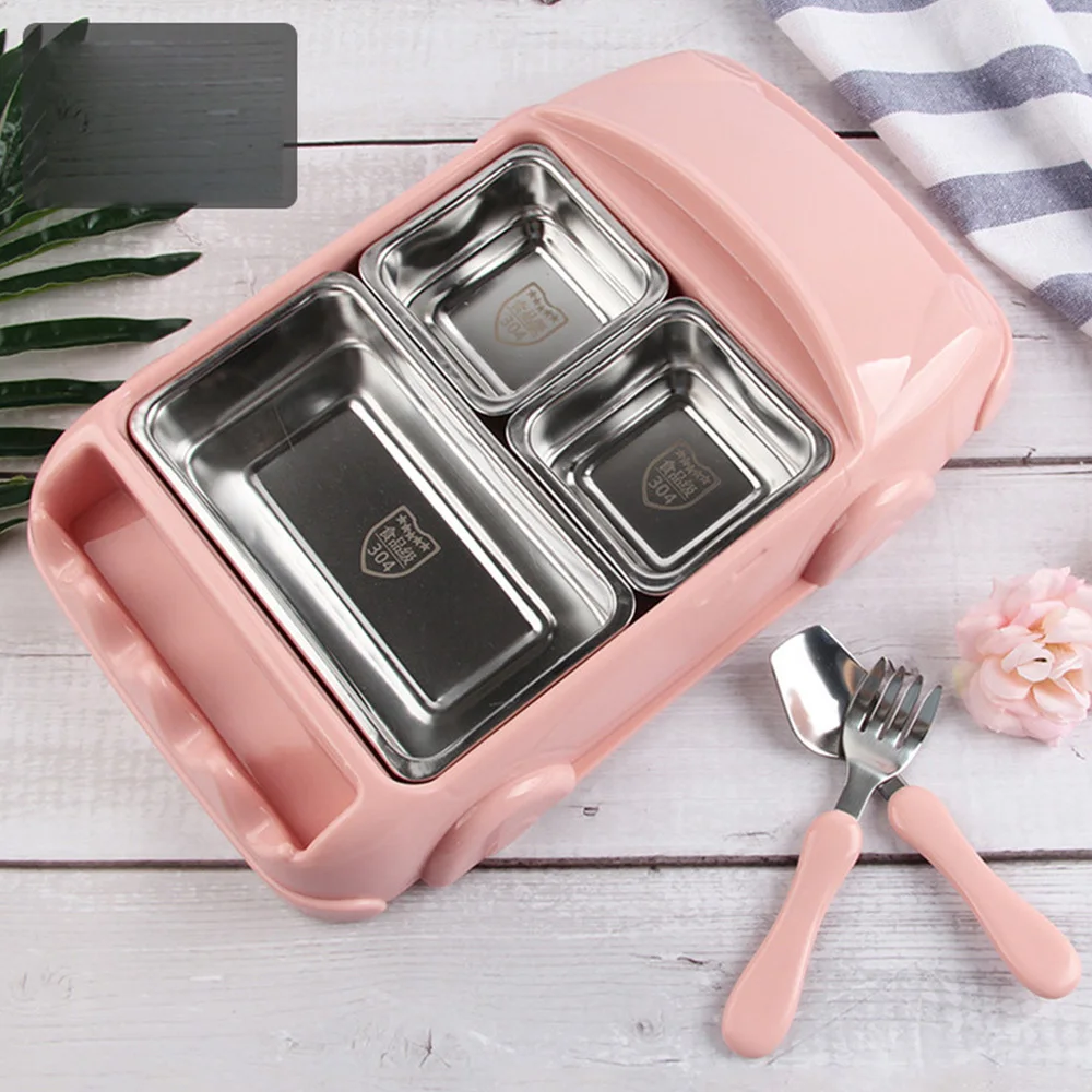 

1pcs Baby Dishes Plate +spoon+fork Feeding Food Tableware Set Car Shape Bowls Container Kids Feeding Dishes