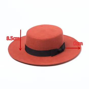 

01912-hh8138b solid wool Classic bowknot fedoras cap MEN women PANAMA jazz hat