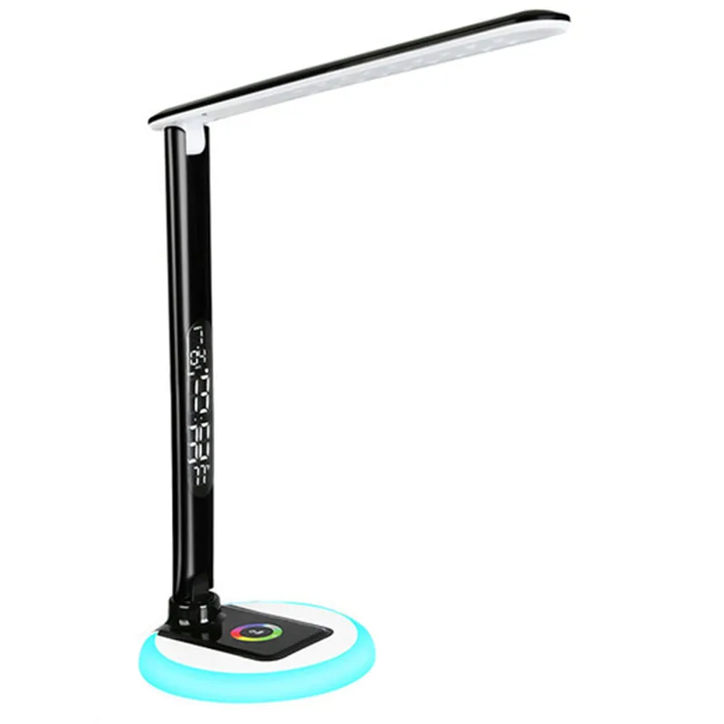 

Creative Foldable Led Desk Lamp Dimmable Press Table Lamps With Calendar Temperature Alarm Clock Rgb Night Light Reading Eu Plug