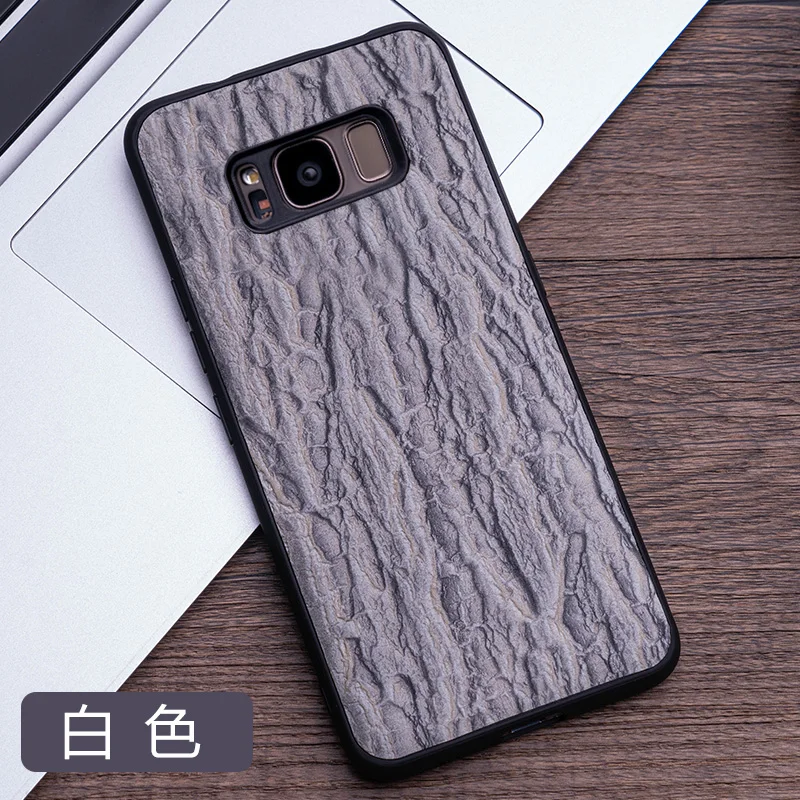 Брендовый чехол для телефона с рисунком дерева для samsung s10e, задняя крышка для телефона, защитный чехол, кожаный чехол для телефона для samsung a8 - Цвет: Белый