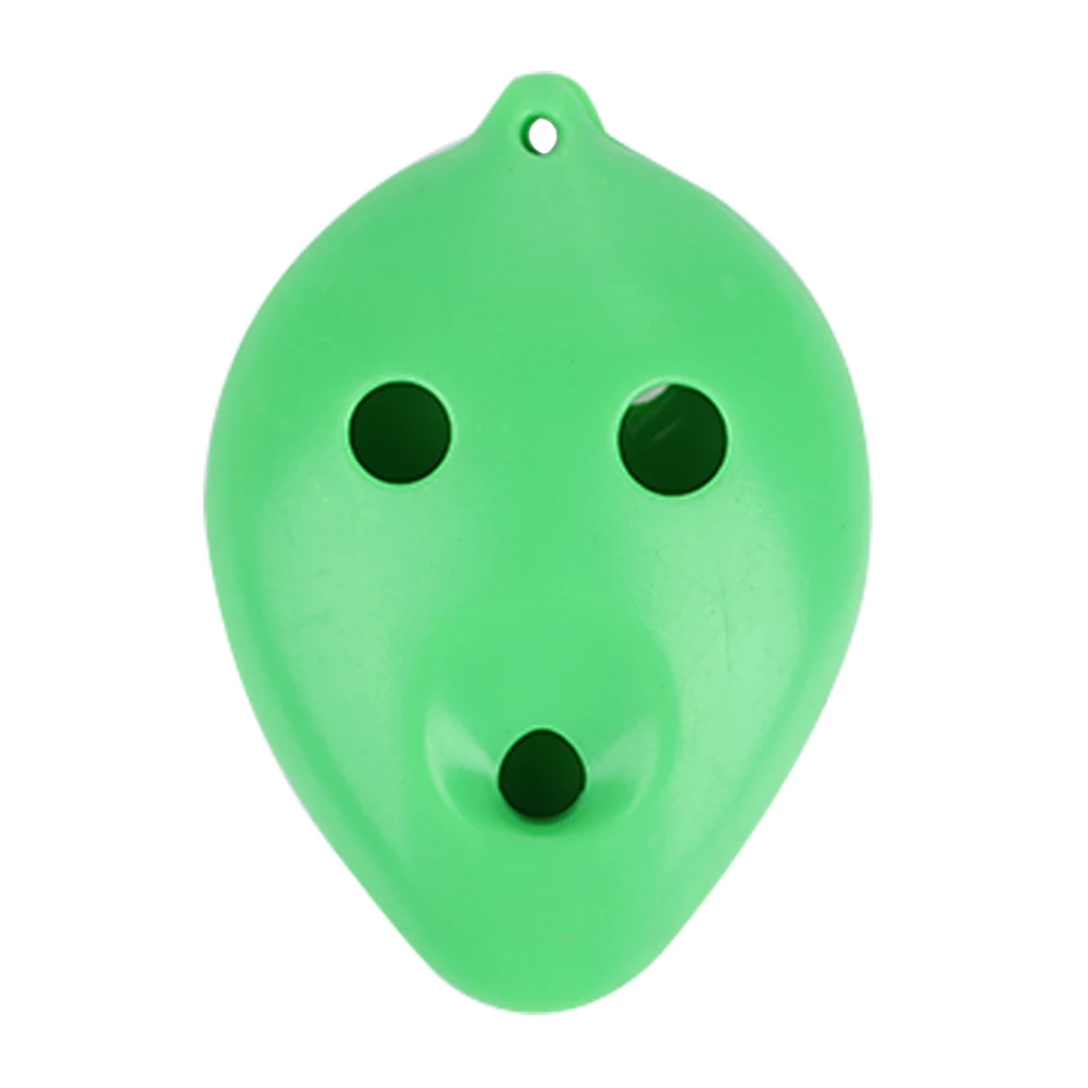 Фарфоровая флейта профессиональная керамическая белая глина окарина практичные пластиковые духовые инструменты Crackle C Tune 6 Hole - Цвет: Green