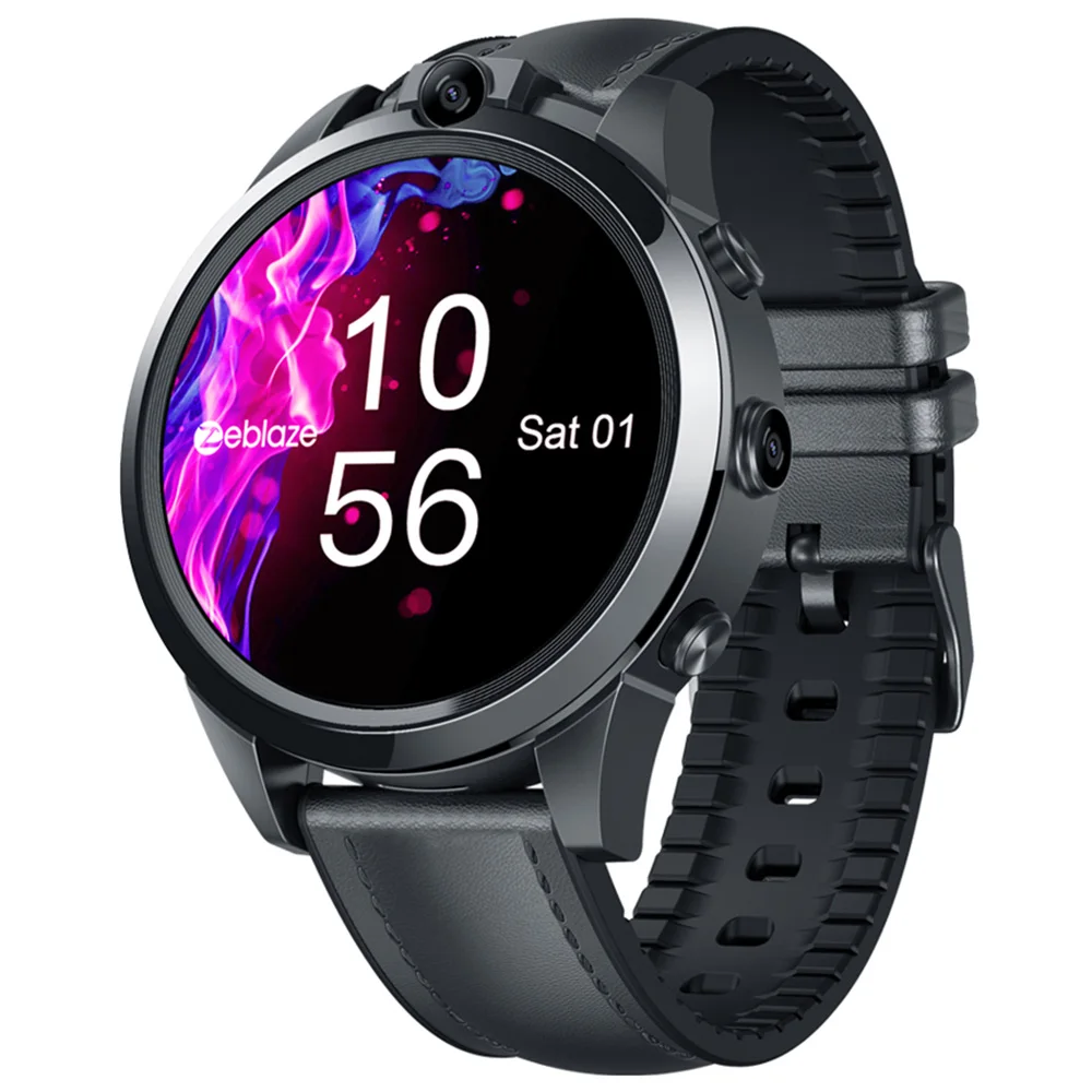 Black Universal Zeblaze THOR 5 Pro Smart Watch 1,6 дюймов 3 ГБ+ 32 Гб Двойная камера 800 мАч gps Смарт часы гибридные кожаные ремни для IOS и Android - Цвет: Black Universal