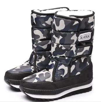 

Free shipping Women Snow Boots girls Flat Lace Up Winter Plus Size Platform Ladies Warm Shoes Boys 2019 New Women's Boots Female