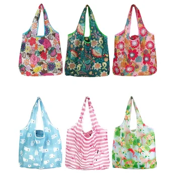 

Large Foldable Shopping Bag Polyester Printed Reusable ECO Friendly Shoulder Bag Folding Storage Bags WB2335