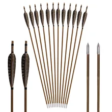 

Natural Wood Arrow Feather Hunting Arrow 6/12/24 Outdoor Bow And Arrow Archery Recurve Composite Bow Archery Accessories