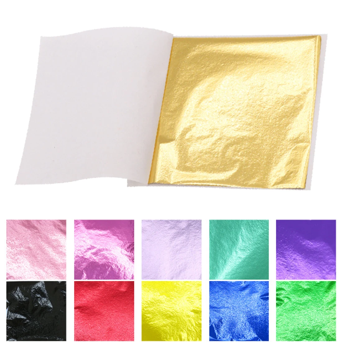 100Pcs Art Craft Design Paper Gilding Imitation Gold Sliver Copper Foil Papers DIY Craft Decor Leaf Leaves Sheets