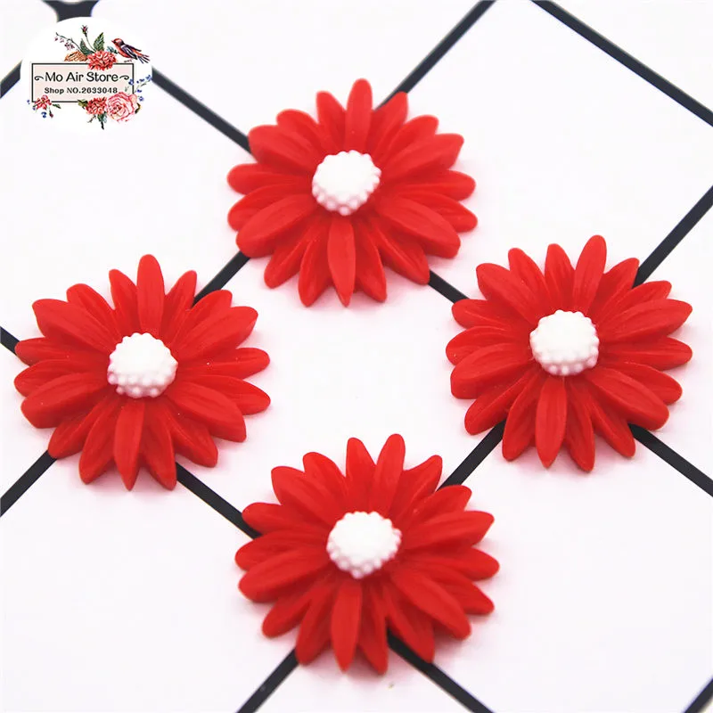 Mixed Color daisy flower resin flatback cabochon DIY jewelry/phone decoration Art Accessories No Hole 20pcs