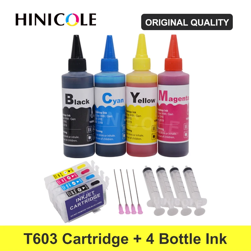 

HINICOLE Refill ink kit T603 603XL For Epson XP-2100 XP-2105 XP-3100 XP-3105 XP-4100 XP-4105 WF-2810 WF-2830 printers