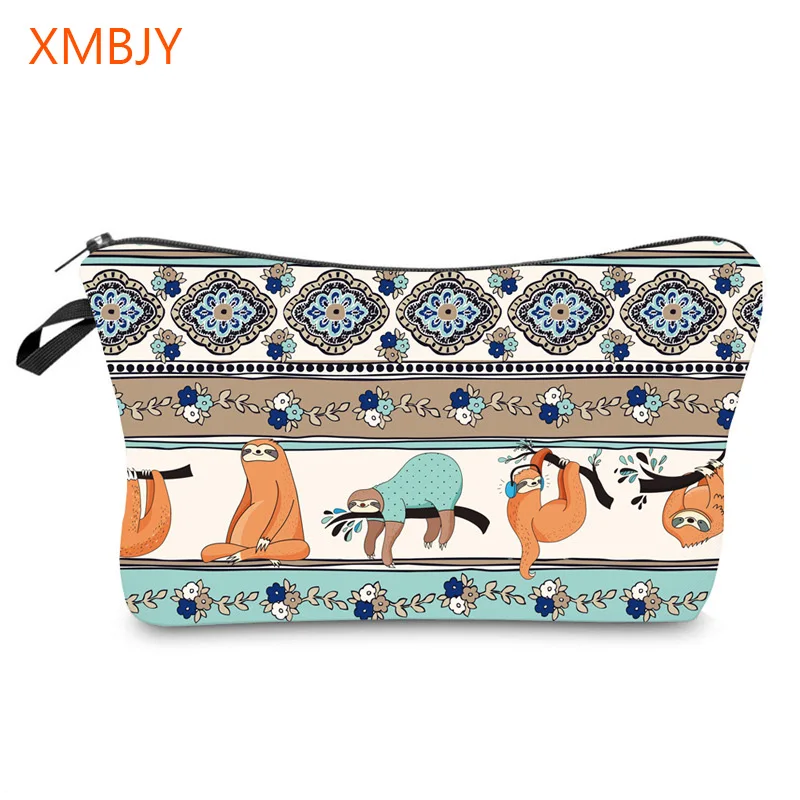 

Cosmetic Bag For Women Adorable Tree Sloth Printing Makeup Bags Travel Waterproof Toiletry Bag