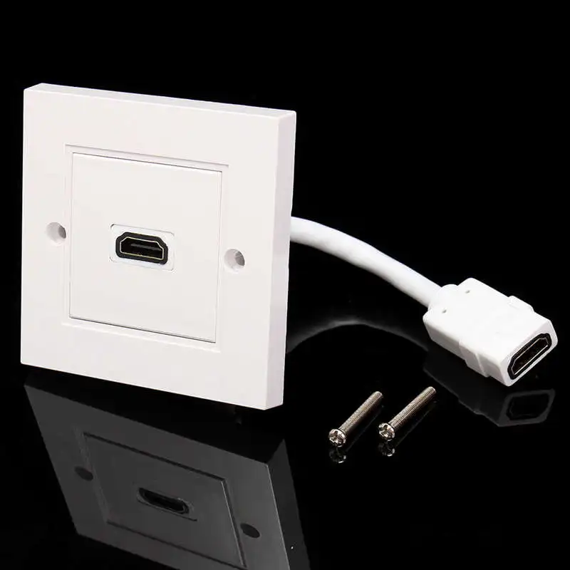 Великобритания Разъем Порт Hd Hdmi настенная панель британский с коротким кабелем видео вилка зарядное устройство электрическая розетка(один порт