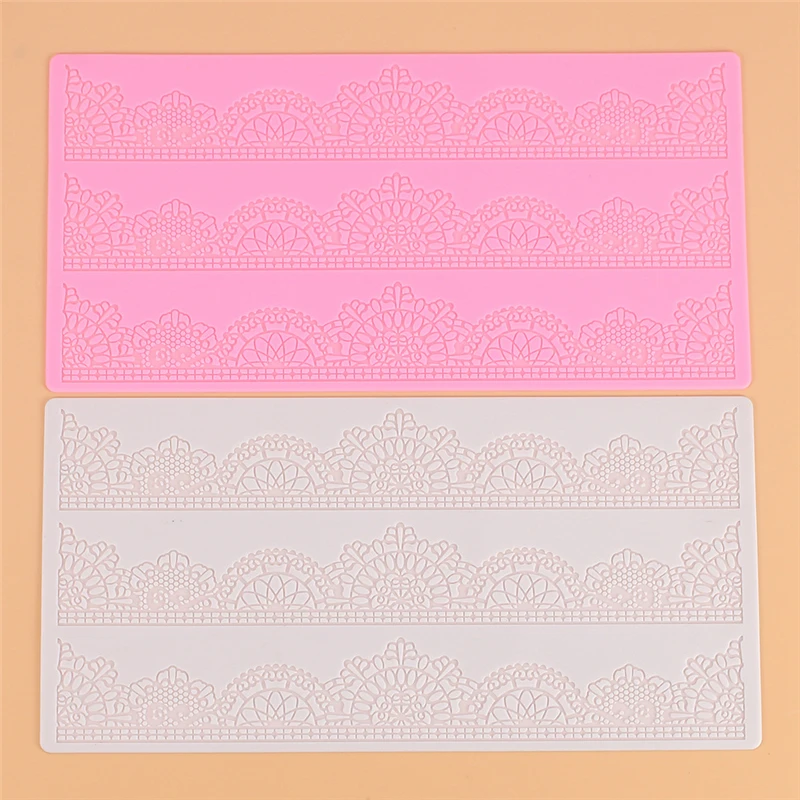 Aomily Beautiful Silicone Lace Flower Wedding Cake Flower Fondant Mold Lace Mousse Sugar craft Icing Mat Pad Pastry Baking Tool