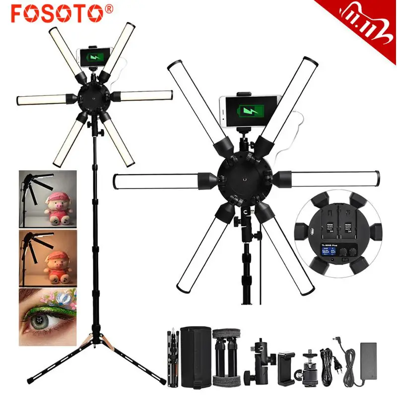 

fosoto Multimedia Extreme Led Star Light Ring 60W Video Lamp With Tripod And USB Photographic Lighting For Phone Youtube Makeup
